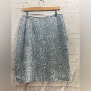 Allyson Cara Paisley Patterned Gray Skirt Womens Size 12 Fully Lined